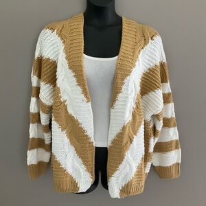 striped knit cardigan